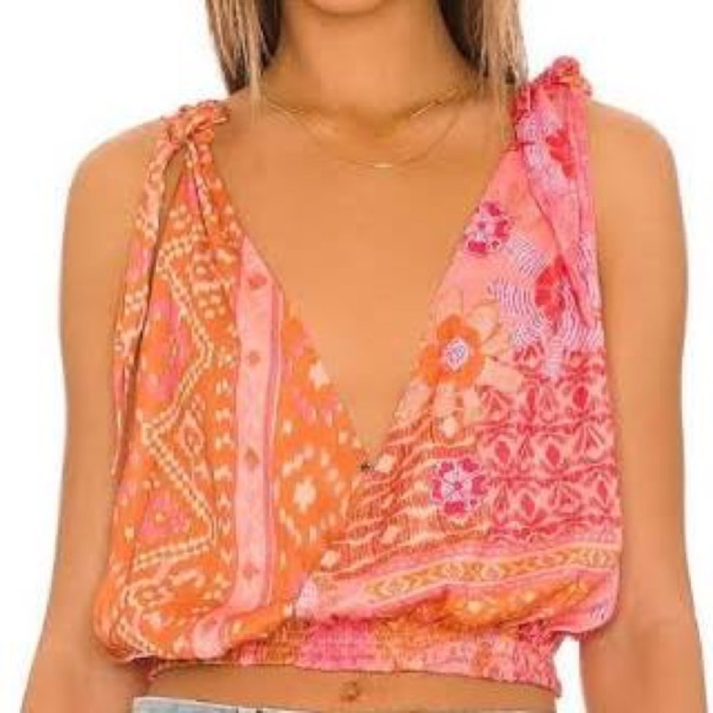 NWT Free People Tie Floral Tank Top - Lemonade Combo - Size M